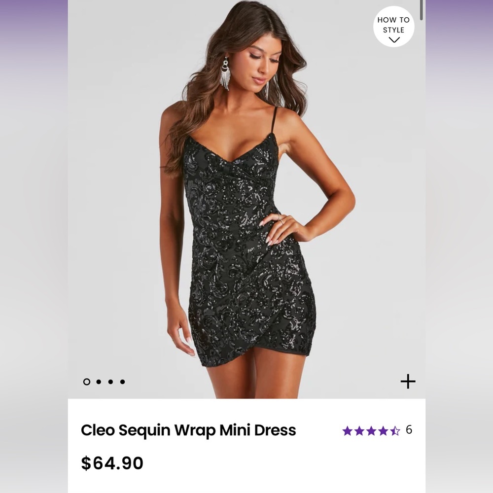 Windsor Black Sparkly Body con dress